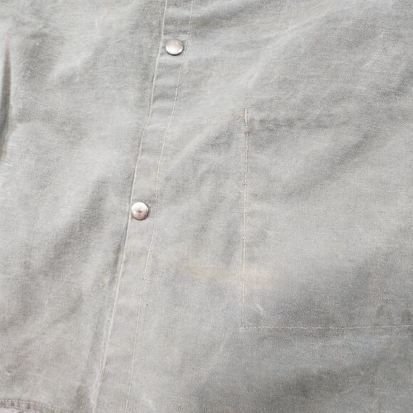 VTG 60s Sager Safety Safeguards Glove Corp Mens 50 Snap Up Cotton Work Shirt - Picture 7 of 16